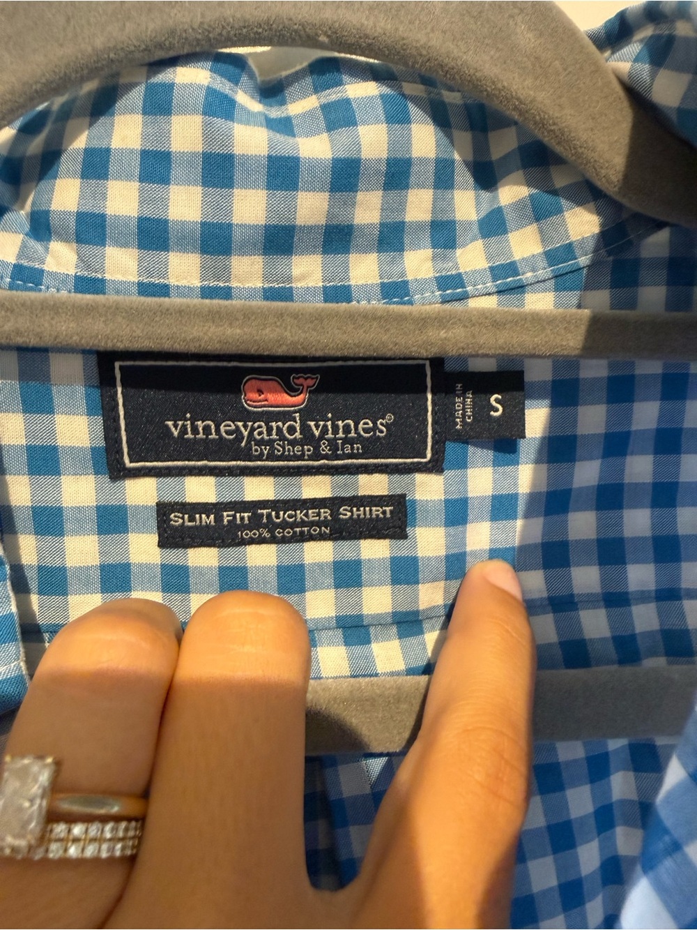 Vineyard Vines Blue and White Gingham Button-Down Shirt - Picture 5 of 6